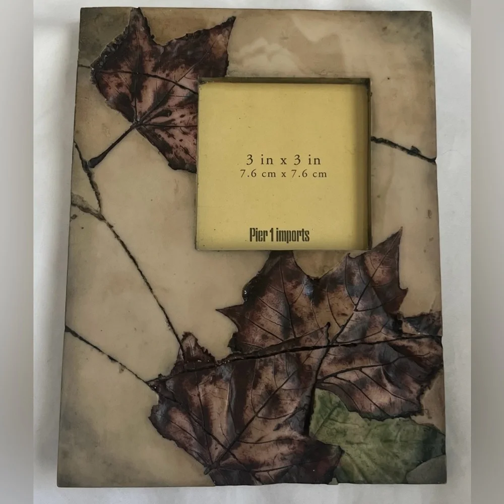 Pier 1 Imports Picture Frame Pressed Leaves Marble Look Background